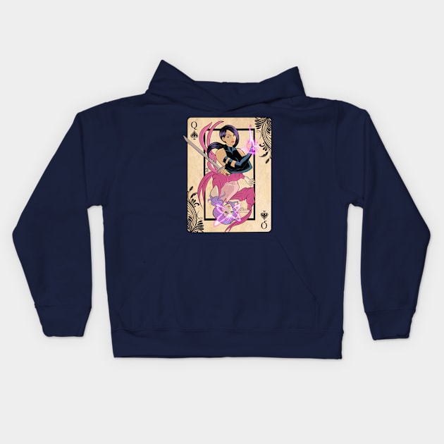 Psylocke Queen of Spades Kids Hoodie by sergetowers80